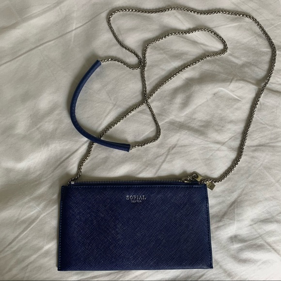 Sorial crossbody bag Brilliant blue w silver chain - Picture 3 of 7